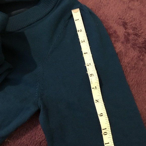 Vintage EUC Lane Bryant Blue Cropped Button Front Long Sleeve Blue Sweater - Picture 8 of 9